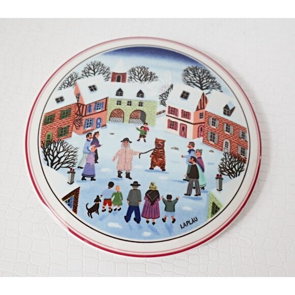 Vintage Villeroy and Boch Trinket Box Signed Laplau Design Naif Covered Candy Di - Picture 5 of 5